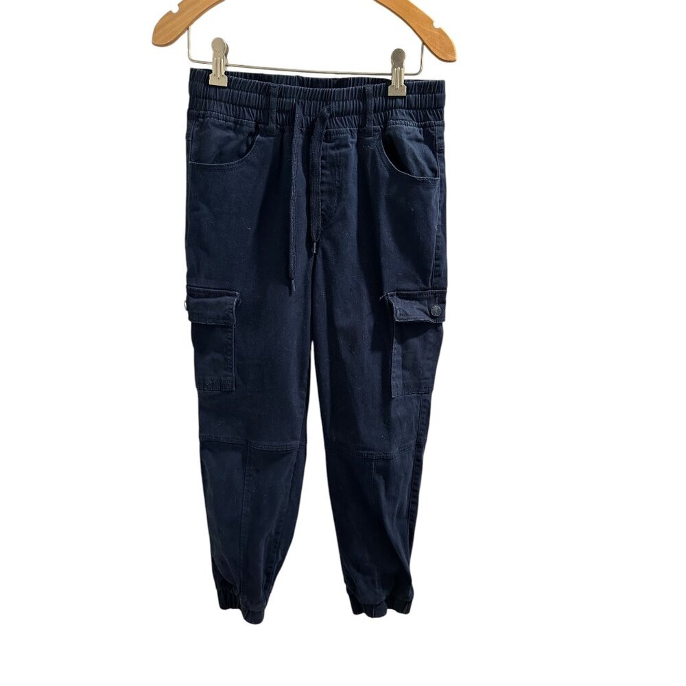 👗 2/$30 👗 Monkey Circle Jeans Cargo Jogger Pants Size 3/26 Elastic Waist Black